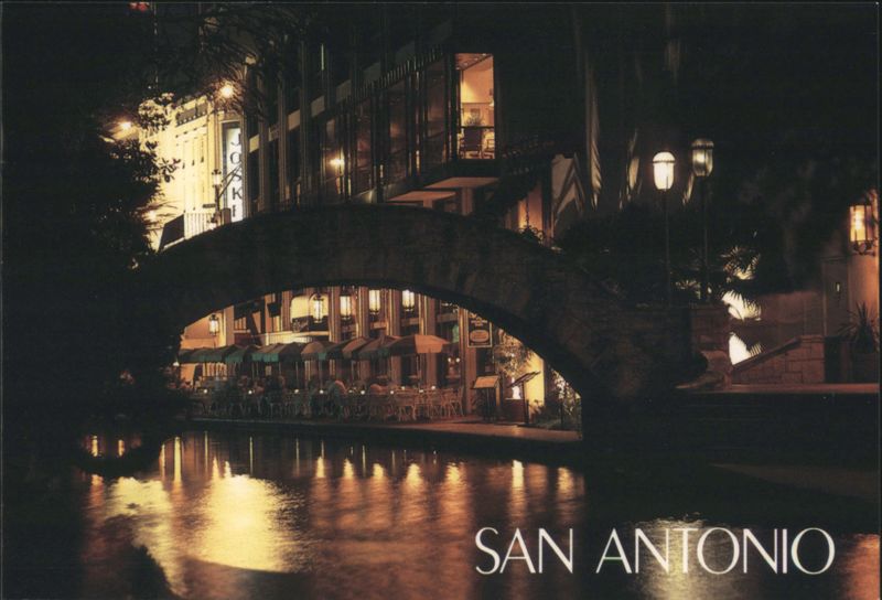Paseo del Rio at Dusk, San Antonio Riverwalk Night View Texas