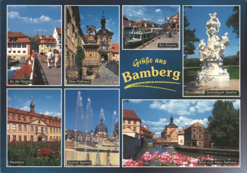 Grüße aus Bamberg, Altes Rathaus, Residenz, Schloßpark Seehof Germany