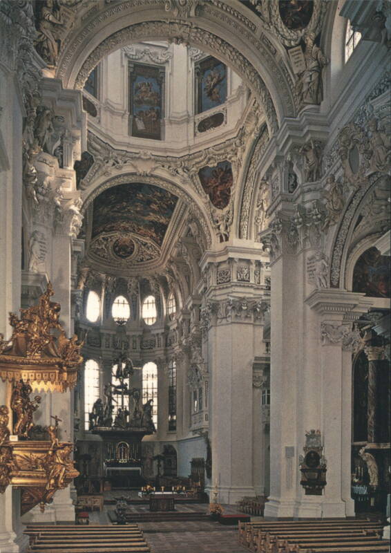 Passau Dom St. Stephan, Pulpit & High Altar Interior Germany