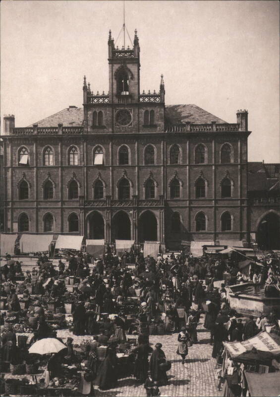 Weimar Thüringen Markt mit Rathaus um 1900 Germany