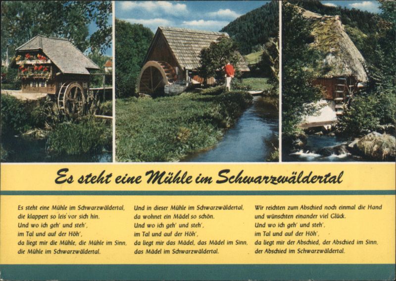 Black Forest Valley Mills with Poem, Germany