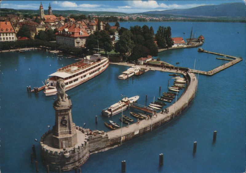 Lindau Harbor, Lake Constance, Lion Statue & Lighthouse Germany