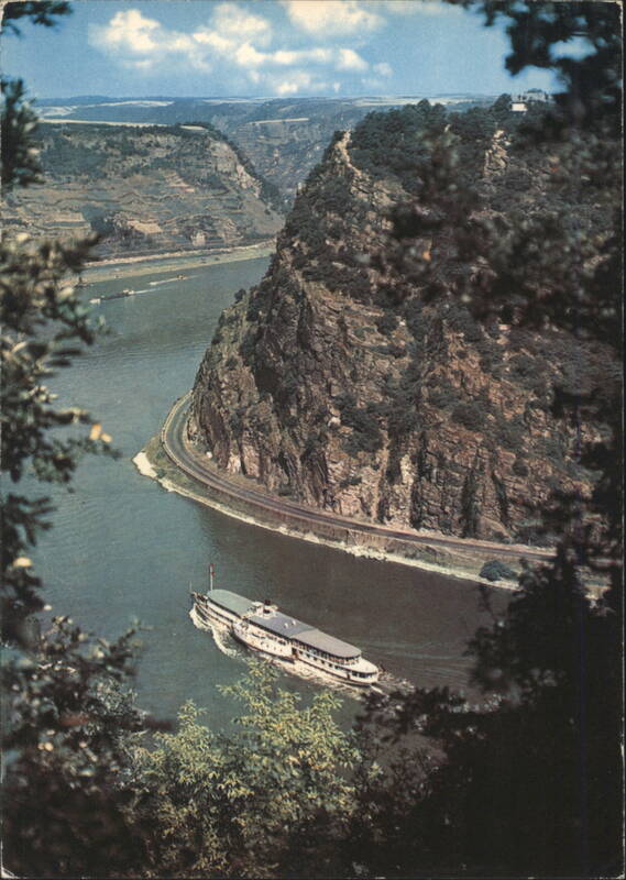 Rhine River - The Loreley Cliff with Steamboat Germany