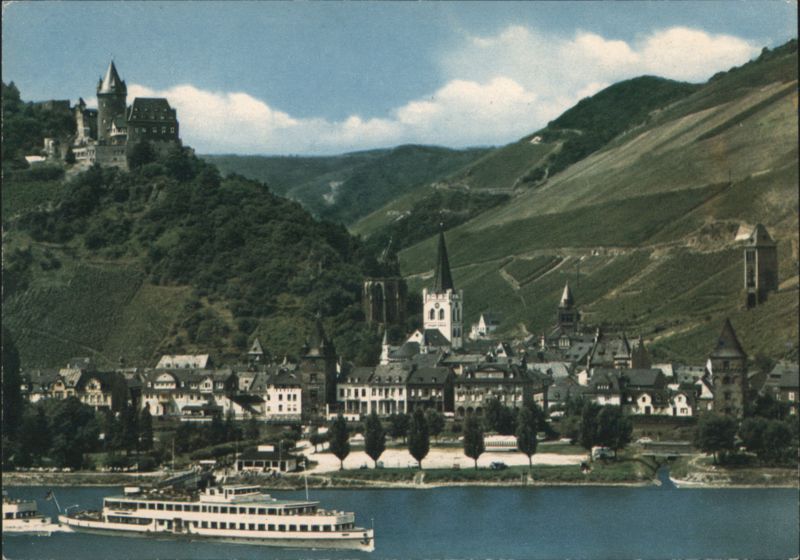 Bacharach am Rhein Town, Stahleck Castle, River & Vineyards Germany