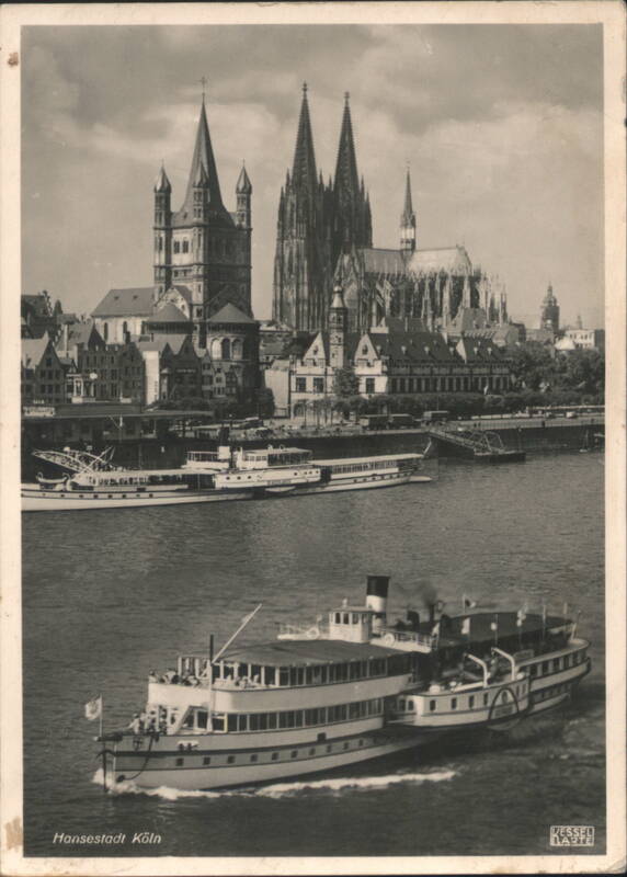 Cologne Cathedral, Rhine River, Boats, Hansestadt Köln Germany