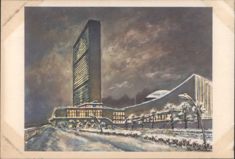 United Nations Headquarters, New York Winter Evening