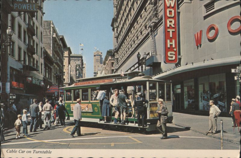 Cable Car on Turntable, Powell & Hyde Streets San Francisco California