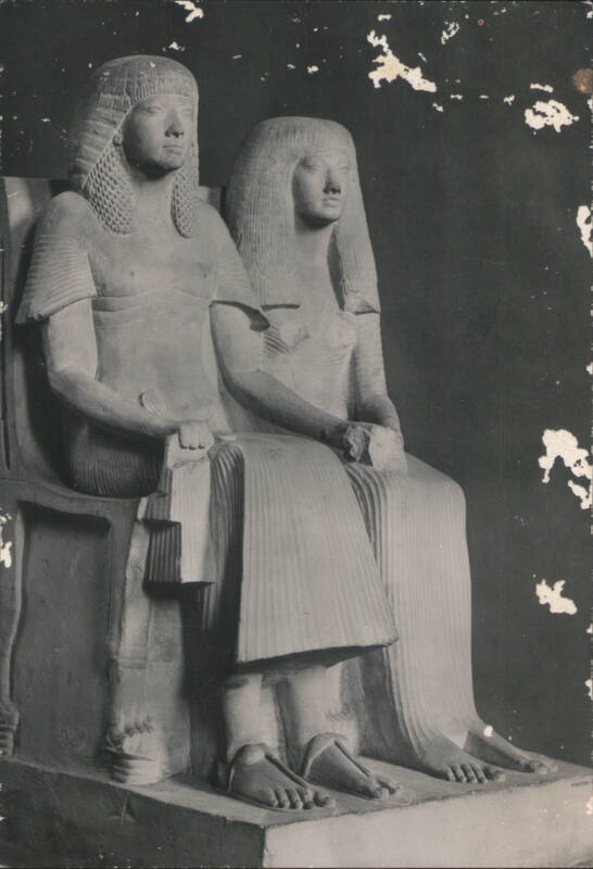 Egyptian Limestone Seated Statues, 18th Dynasty Sculpture & Carving
