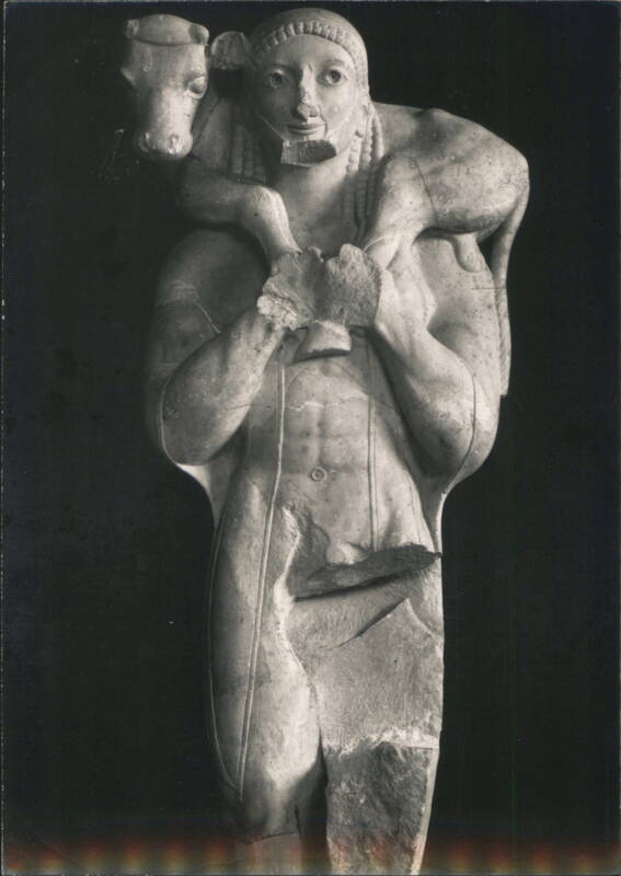 Moschophoros Calf-Bearer Statue, Acropolis Museum, Athens Greece