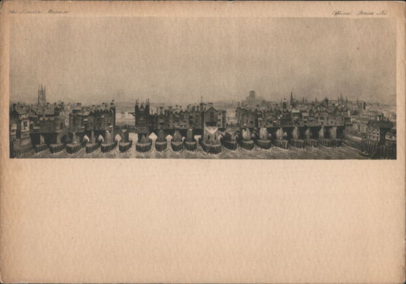 Old London Bridge with Houses, The London Museum United Kingdom