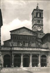 Santa Maria in Trastevere Facade, Rome Postcard