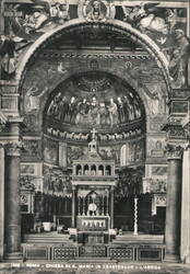 Santa Maria in Trastevere, Apse Interior, Rome Postcard