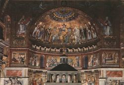 Santa Maria in Trastevere Apse Mosaics, Rome Postcard
