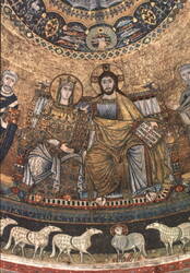 S. Maria in Trastevere Apse Mosaic, Christ & Mary Postcard