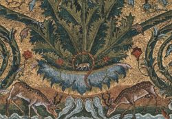 Basilica of St. Clement Apse Mosaic Detail, 12th Century Postcard