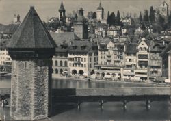 Lucerne Chapel Bridge & Water Tower, Cityscape Postcard
