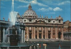 St. Peter's Basilica, Vatican City with Fountain Postcard