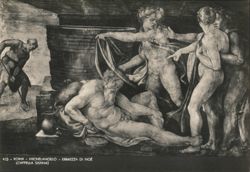 Michelangelo's Drunkenness of Noah, Sistine Chapel Postcard