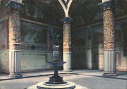 Palazzo Vecchio Courtyard, Verrocchio's Putto Fountain Postcard