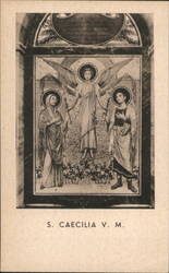 S. CAECILIA V. M. Angel & Saints Religious Art Ephemera