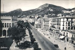 Salerno - Via Roma, City Street with Mountains Postcard