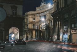 Nocturnal Vittorio Emanuele Street and Umberto I Gallery Postcard
