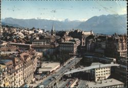 Lausanne General View, Alps, Lake Geneva Postcard