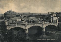 Rome, Castel Sant'Angelo & Tiber River Bridges Postcard