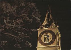 Zürich St. Peter Clock Tower Snow Night Postcard