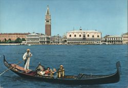 Venice St. Mark's Basin Gondola Doge's Palace Campanile Postcard