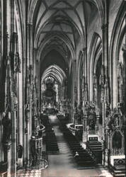 St. Stephen's Cathedral Nave Interior, Organ Loft View Postcard