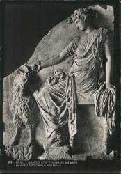 Roman Relief of Maenad with Lion, National Roman Museum Postcard