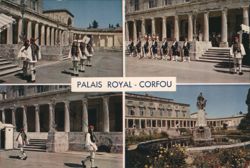 Corfu Greece Palais Royal Soldiers Uniforms Chrome Postcard Postcard