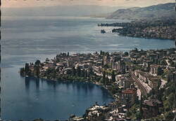 Montreux, Bonport et Clarens Lake Geneva Aerial View Postcard