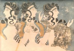 Knossos Palace Fresco: The Blue Ladies, Heraklion Museum Postcard