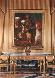Royal Palace Naples, G. Bonito Turkish Ambassadors Painting Postcard