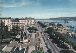 Brunswick's Monument & Mont Blanc Walk, Geneva Postcard