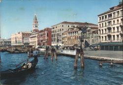 Venice Grand Canal Gondola Campanile Postcard