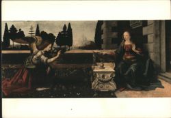 Leonardo da Vinci The Annunciation Uffizi Gallery Postcard