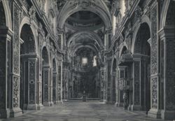 Church of the Gesù, Palermo - Baroque Interior View Postcard
