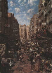 Vincenzo Migliaro - Port Road Market, Napoli Postcard