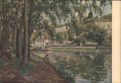 Pissarro - The Tow-Path, Musée du Louvre Postcard