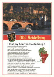 Old Heidelberg: Castle, Old Bridge, 'I Lost My Heart' Postcard