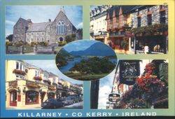 Killarney Co Kerry: Abbey, Pubs, Shops, Lakes & Mountains Postcard