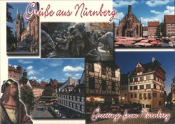 Nürnberg, Medieval City on Pegnitz, Germany Views Postcard