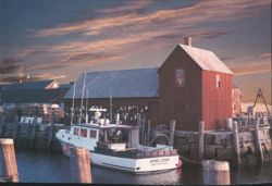 Motif No. 1, Rockport MA, Janel Leigh Fishing Boat at Dawn Postcard
