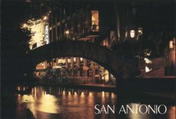 Paseo del Rio at Dusk, San Antonio Riverwalk Night View Postcard