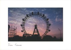 Wien Vienna Riesenrad Ferris Wheel Sunset Postcard