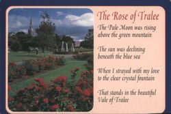 The Rose of Tralee Park, Fountain & Church Spire Postcard