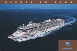 Norwegian Dawn Cruise Ship NCL Freestyle Cruising Postcard